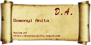 Domonyi Anita névjegykártya
