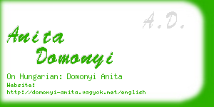 anita domonyi business card